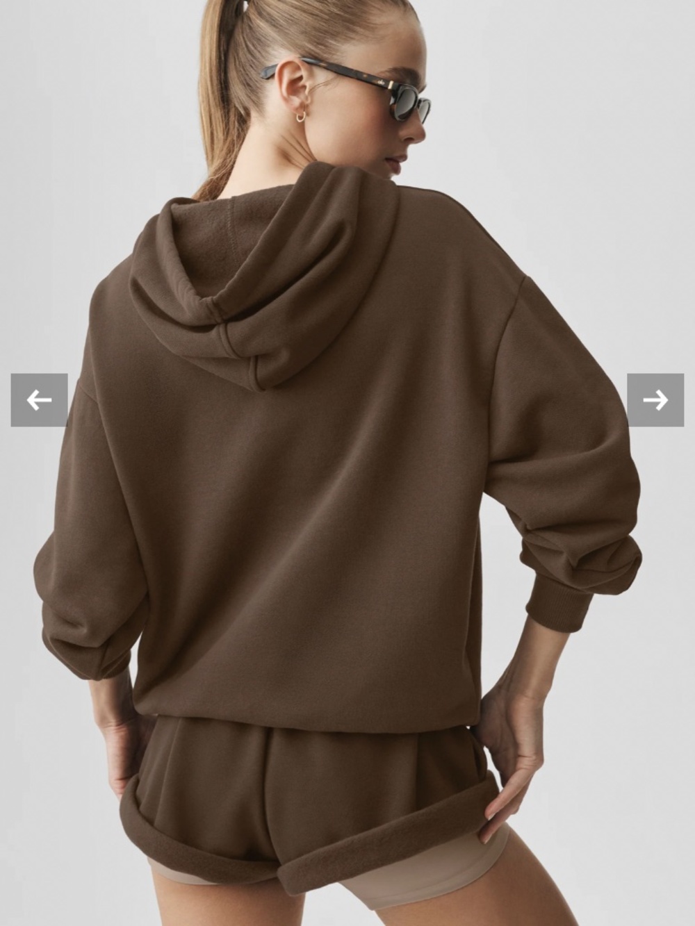 Alo yoga accolade brown hoodie medium M new front pocket - Picture 3 of 4